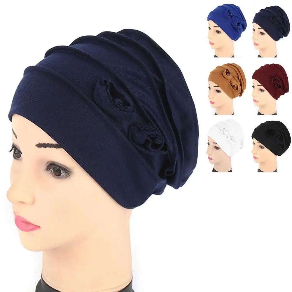 

Beautiful No Brim Stretchy Turban Hat Turban Cap Accessory Breathable