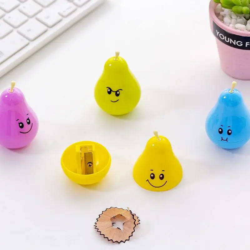 

2Pcs/pack Kawaii Lovely Pear Shaped Pencil Sharpener Pen Sharpener Student Stationery Office School Supplies