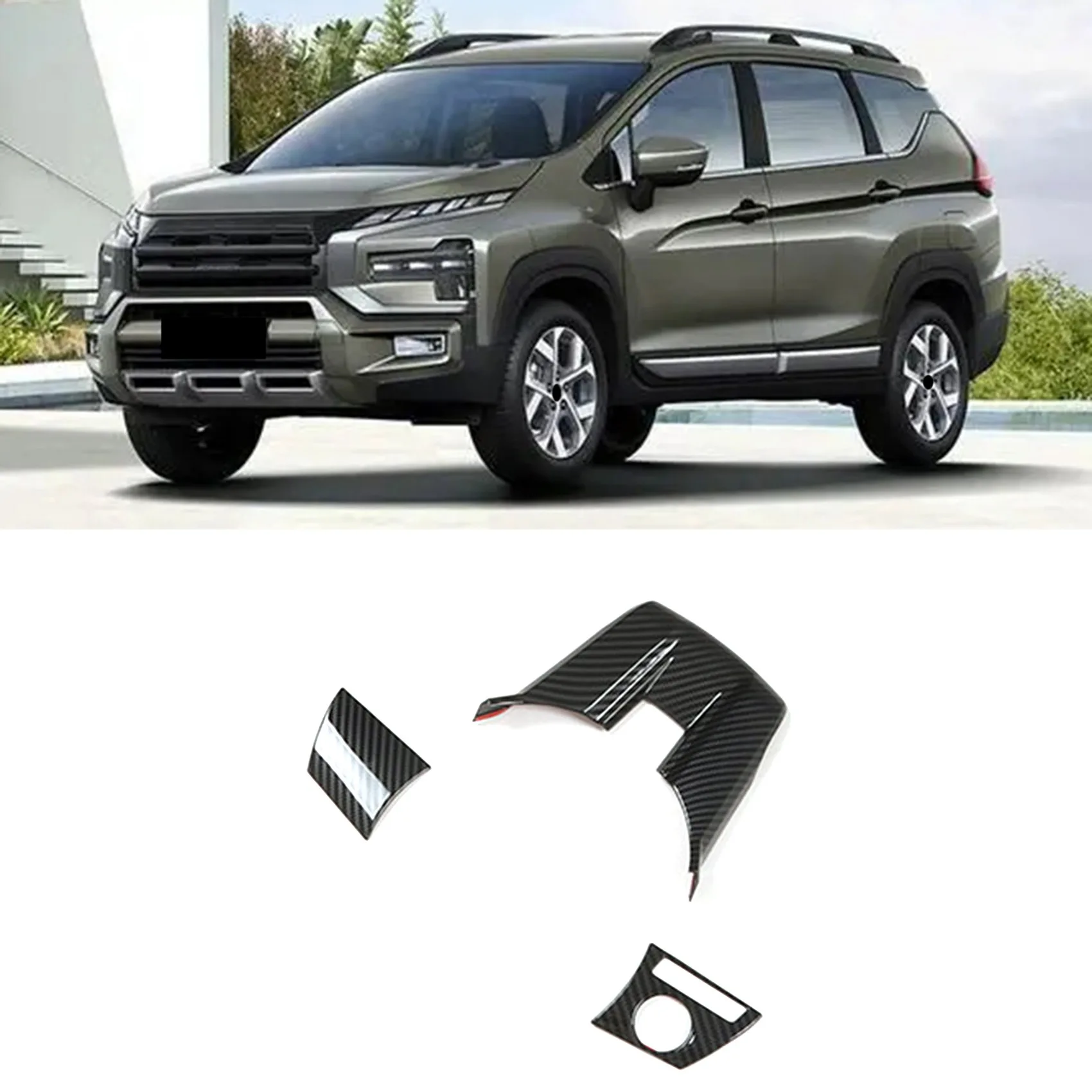 Автомобильная накладка на руль из углеродного волокна ABS для Mitsubishi Xpander 2022 2023