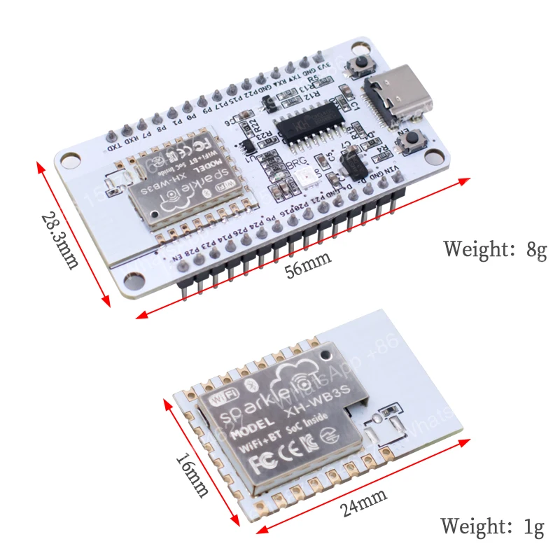 Фото Модуль Wi-Fi и Bluetooth NiceMCU WB3S. WB3S имеет встроенный чип BK7238 и поддерживает Arduino. №1