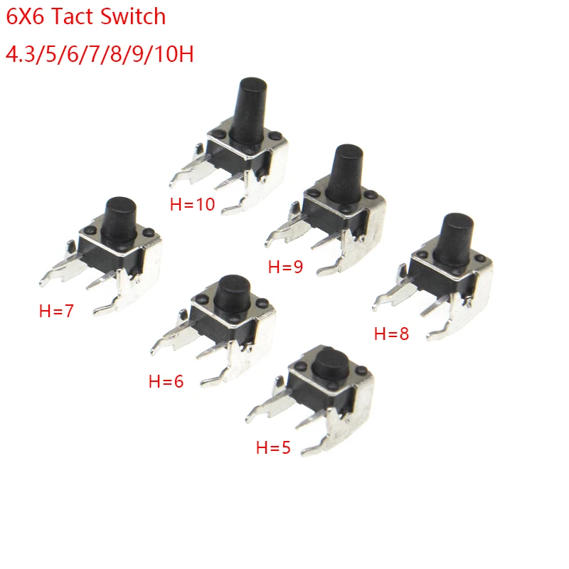 

20 шт. 6x 6 мм панель PCB Мгновенный Такт Мини переключатель 6*6*4,3/5/6/7/89/10/12 мм прямой угол с стентом 6x6x4,3 мм 5 мм 6 мм 7 мм 8 мм 9 мм