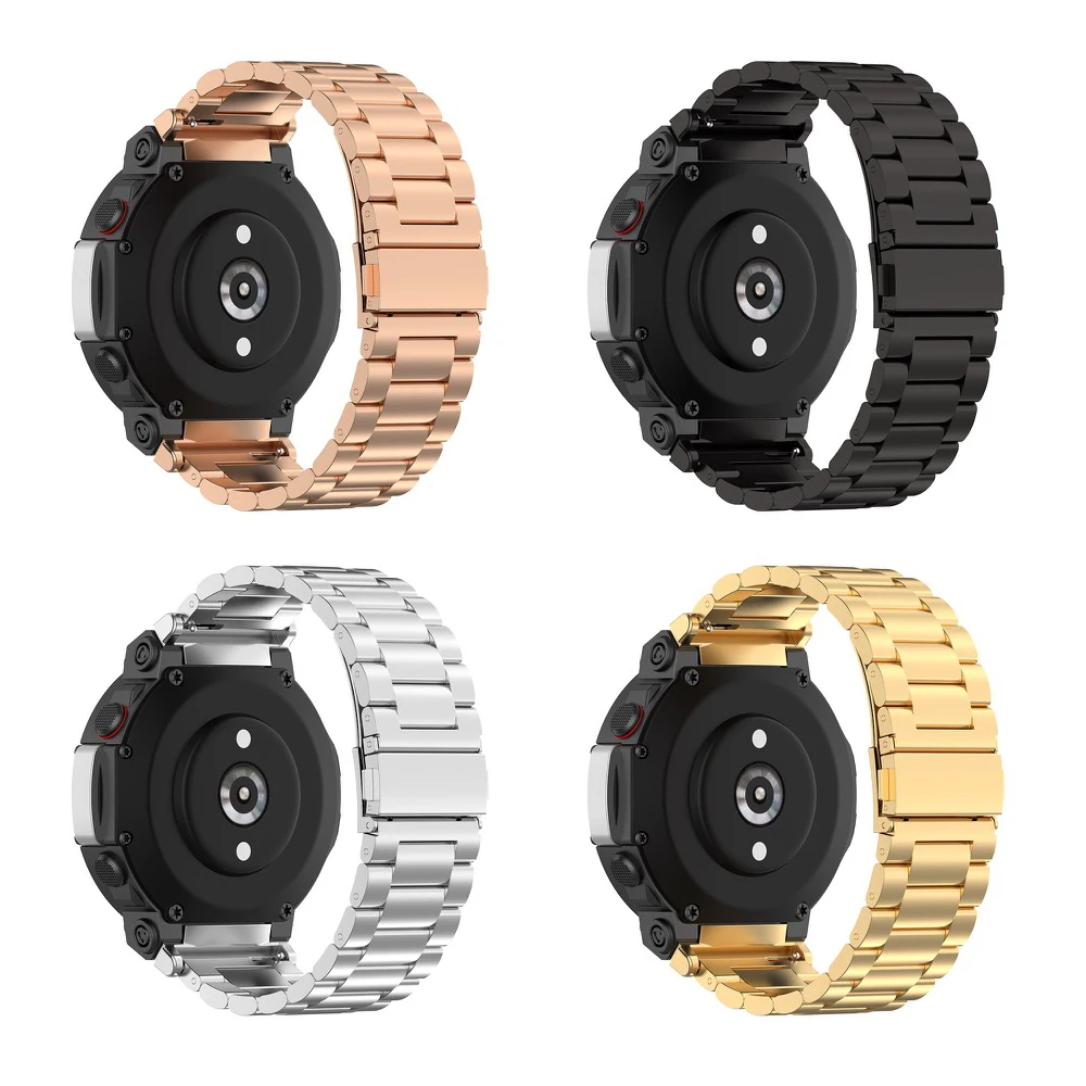 Металлический ремешок для Amazfit T Rex 2 из нержавеющей стали сплошной браслет без