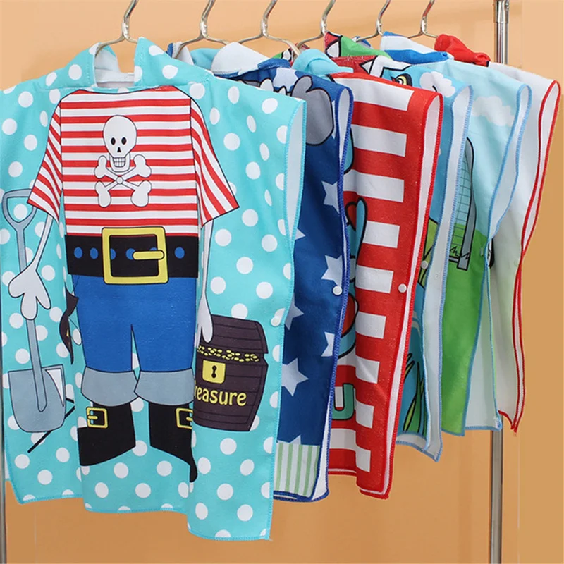 

Children's Bath Towel Cute Cartoon Cloak Soft Absorbent Quick-Drying Hooded Bathrobe For Home Travel