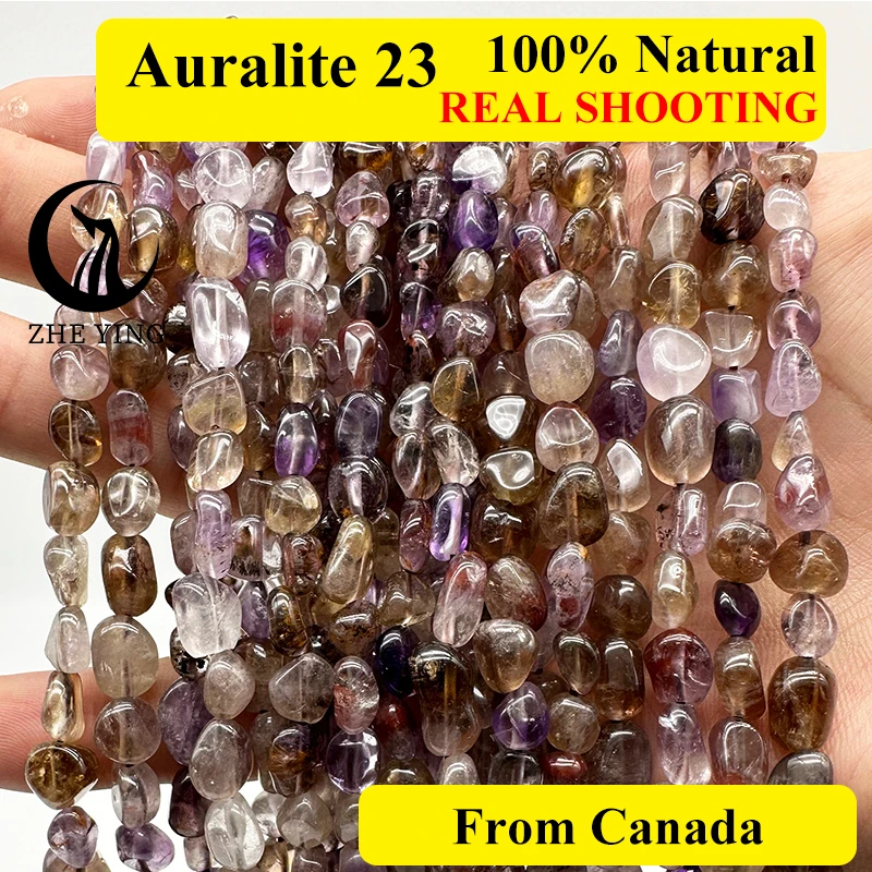 

Zhe Ying 55pcs/lot Natural Auralite 23 Beads Amethyst Moonstone Nugget Beads for Jewelry Making DIY Bracelet Necklace