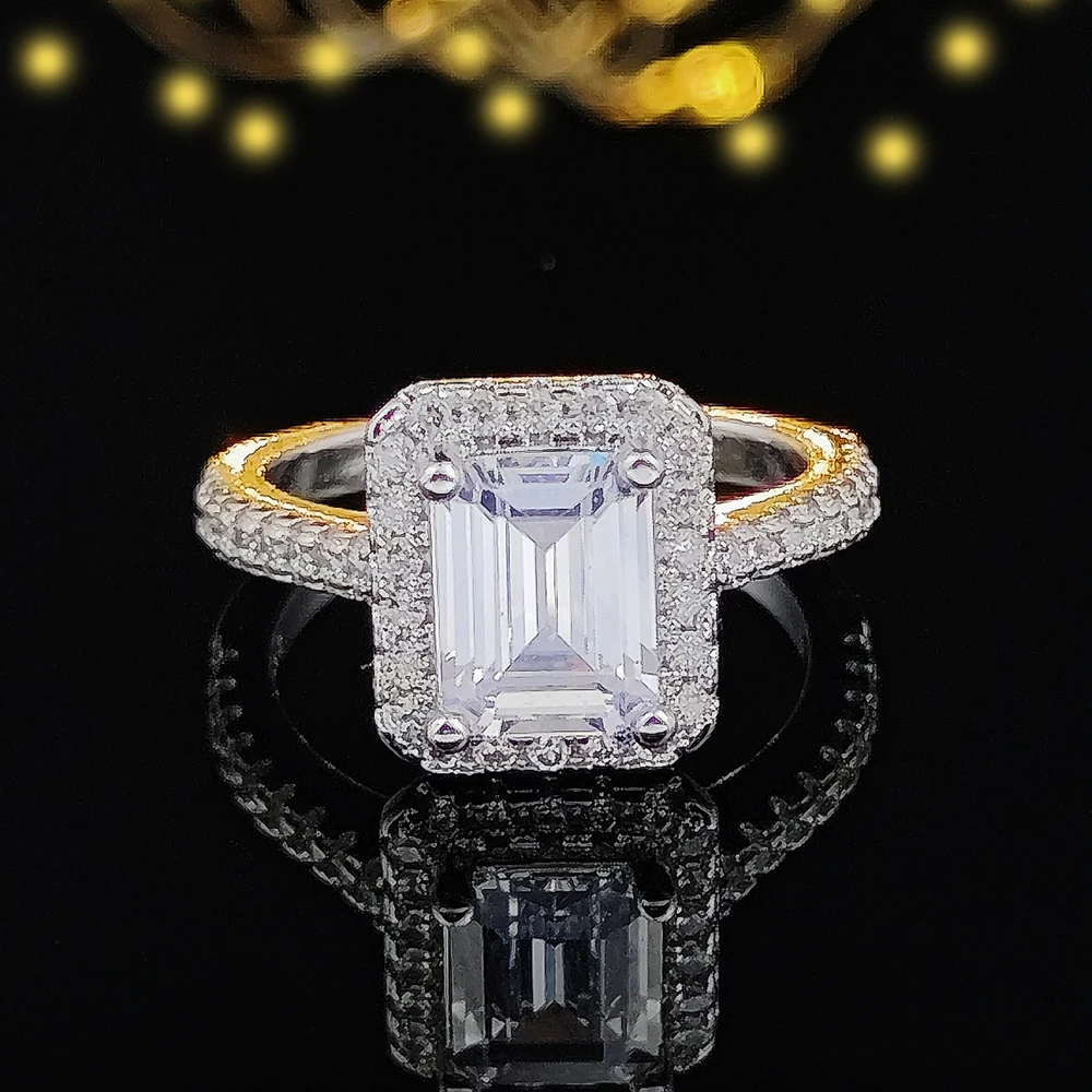 

Luxury silver color designer Engagement Wedding Rings For Women Blue Yellow Gift Drop Shipping Wholesale Jewelry R1997D