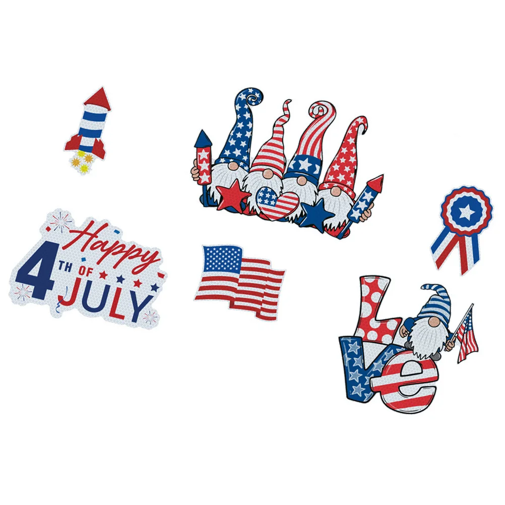

1 Set Decorative Car Decals Car Rear Warning Stickers Independence Day Themed Stickers