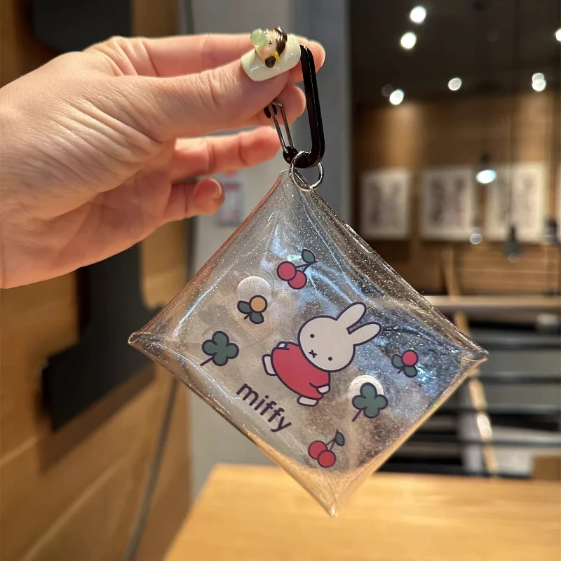 Фото Сумка-органайзер Miffy Kawaii в стиле аниме с кроликом, японская, из ПВХ, портативная, прозрачная, для косметики, ключей, мелочи, помады, наушников №3