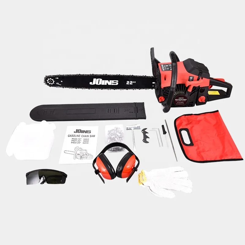 Hot Sale Best Quality India Popular 2400W Power Garden Tools 62CC Petrol Chainsaw Electric