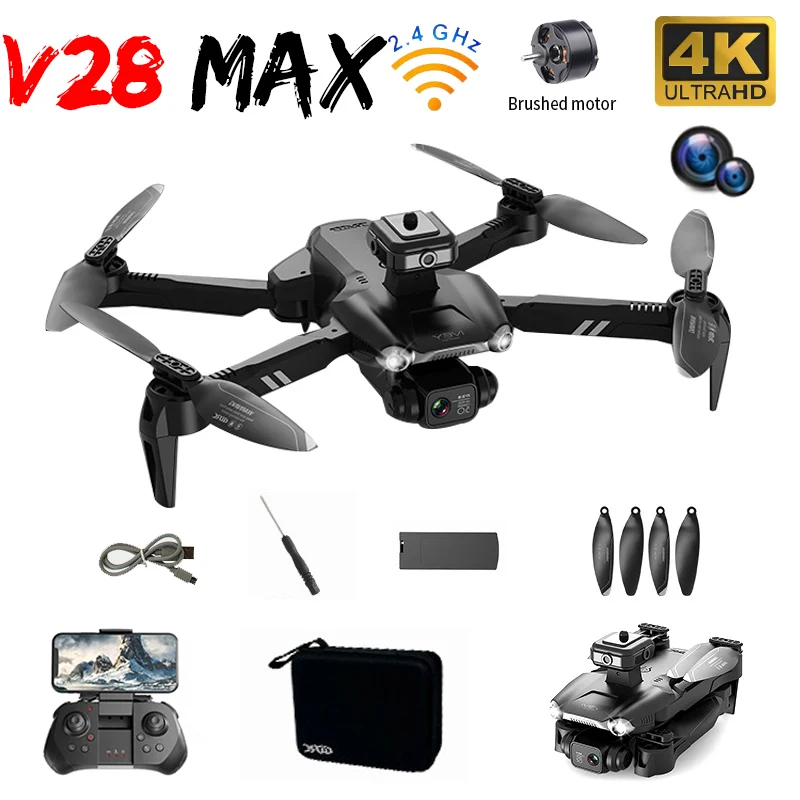 

V28 GPS Drone 4K HD Dual Camera 5G Wifi FPV Professinal Aerial Photography Obstacle Avoidance Helicopter Foldable RC Quadcopter