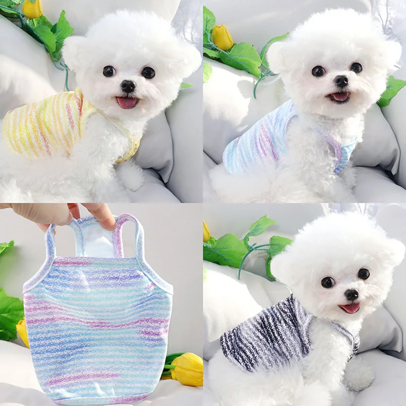

2023 New Pet Clothing Summer Cool Comfortable Dog Vest Puppy Suspender Clothes Teddy Fashion Two-legged Clothes XS-XL
