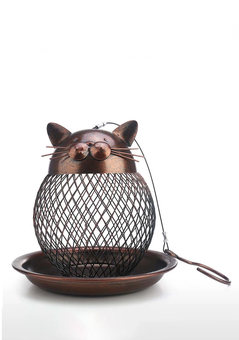 

Iron Bird Feeder Outdoor Bird Feeder Hanging Peanut Nut Feeding Garden Wild Bird Outside Seed Dispenser Holder Food Container