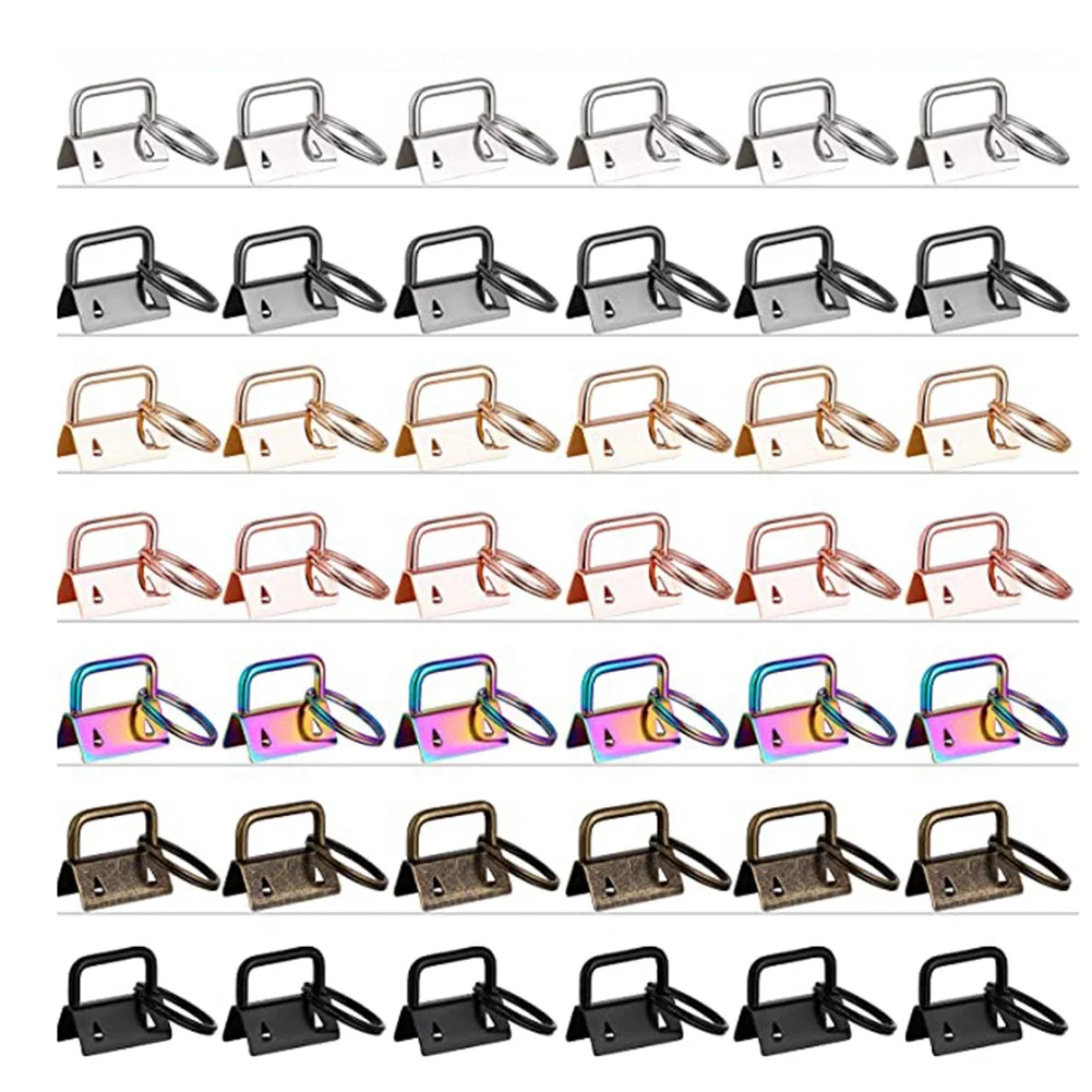 

Key Fob Hardware,42PCS 1 Inch 7 Colors Keychain Hardware Set Key Fob Hardware for Wristlet Keychain, Key Lanyard