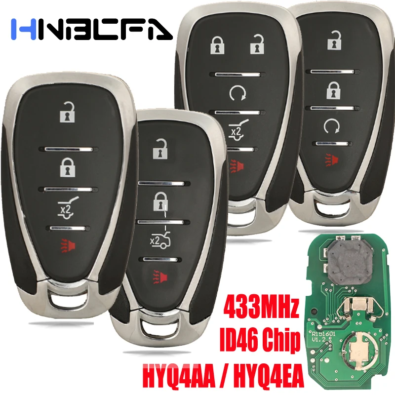 

Remote Keyless Entry 315/434Mhz For Chevrolet Camaro Cruze Malibu 2016-2020 Spark Remote Key Fob HYQ4EA/HYQ4AA ID46 4/5 BT
