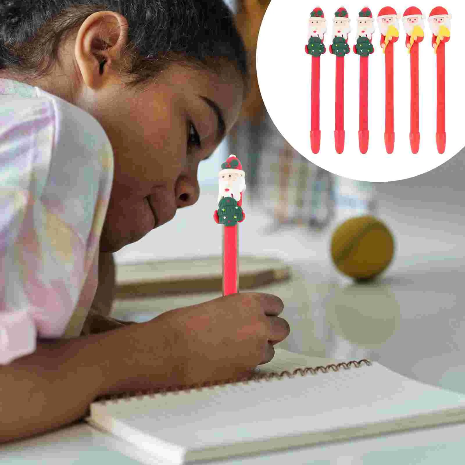 

Christmas Pens Cartoon Ballpoint Penbag Goodie Writingparty Ink Rollerball Stationery Novelty Toys Kids Santa Stuffer Stocking