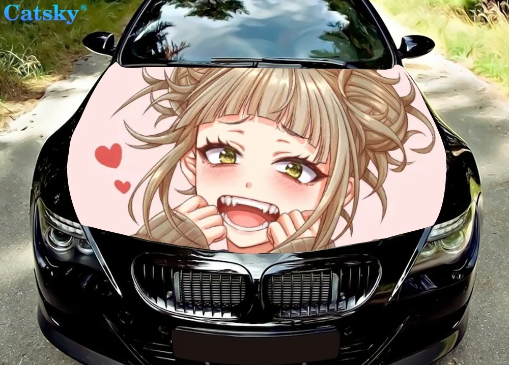 

Мой герой Академия Тога химико автомобильные напольные коврики, обмотка для капота автомобиля, Виниловая наклейка для капота, полноцветная графическая наклейка