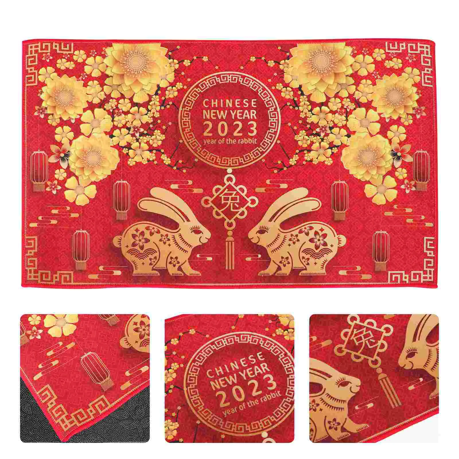 

Mat Doormat Bunny Rug Door Floor Entry Entrance Rugs Carpet Year New Front Mud Area Decor Festival Spring Welcome Bath Outside