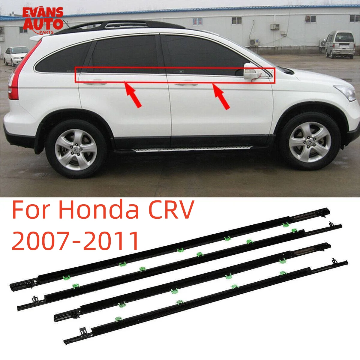 

4 шт., хромированный уплотнитель для наружного окна автомобиля для Honda CRV 2007-2011 72450-SWA-A01 72410-SWA-A01 72950-SWA-A01 72910-SWA-A01