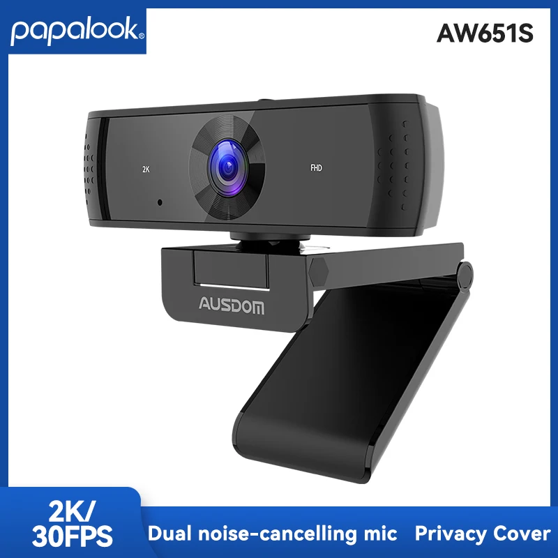 

30FPS FHD Webcam for Stream, AUSDOM AW651S USB Web Camera with Microphone and Privacy Cover, Streamcam for Laptop/Switch