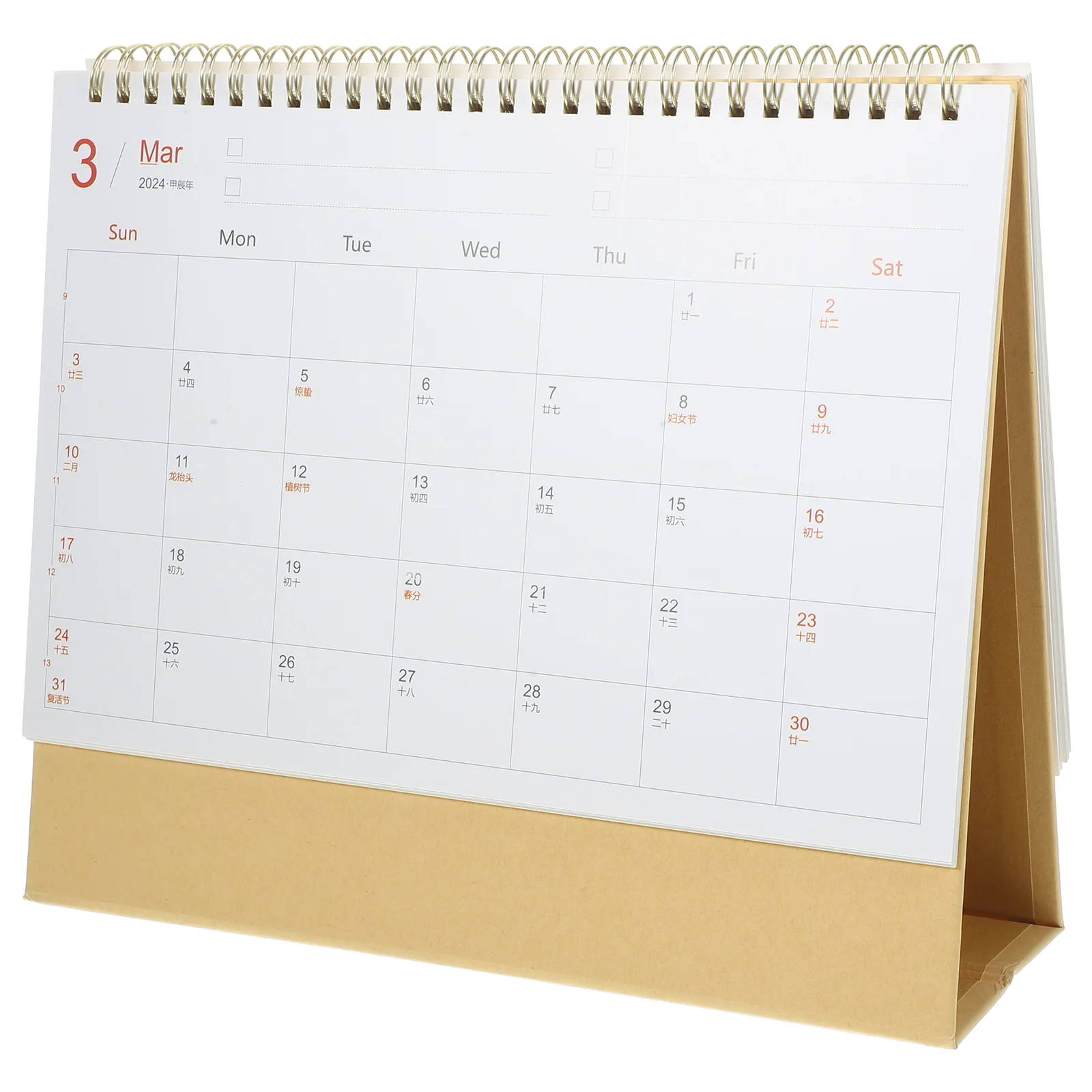 

2024 Desk Calendar Desktop Tabletop Flip Standing Calender Office Decorative Monthly