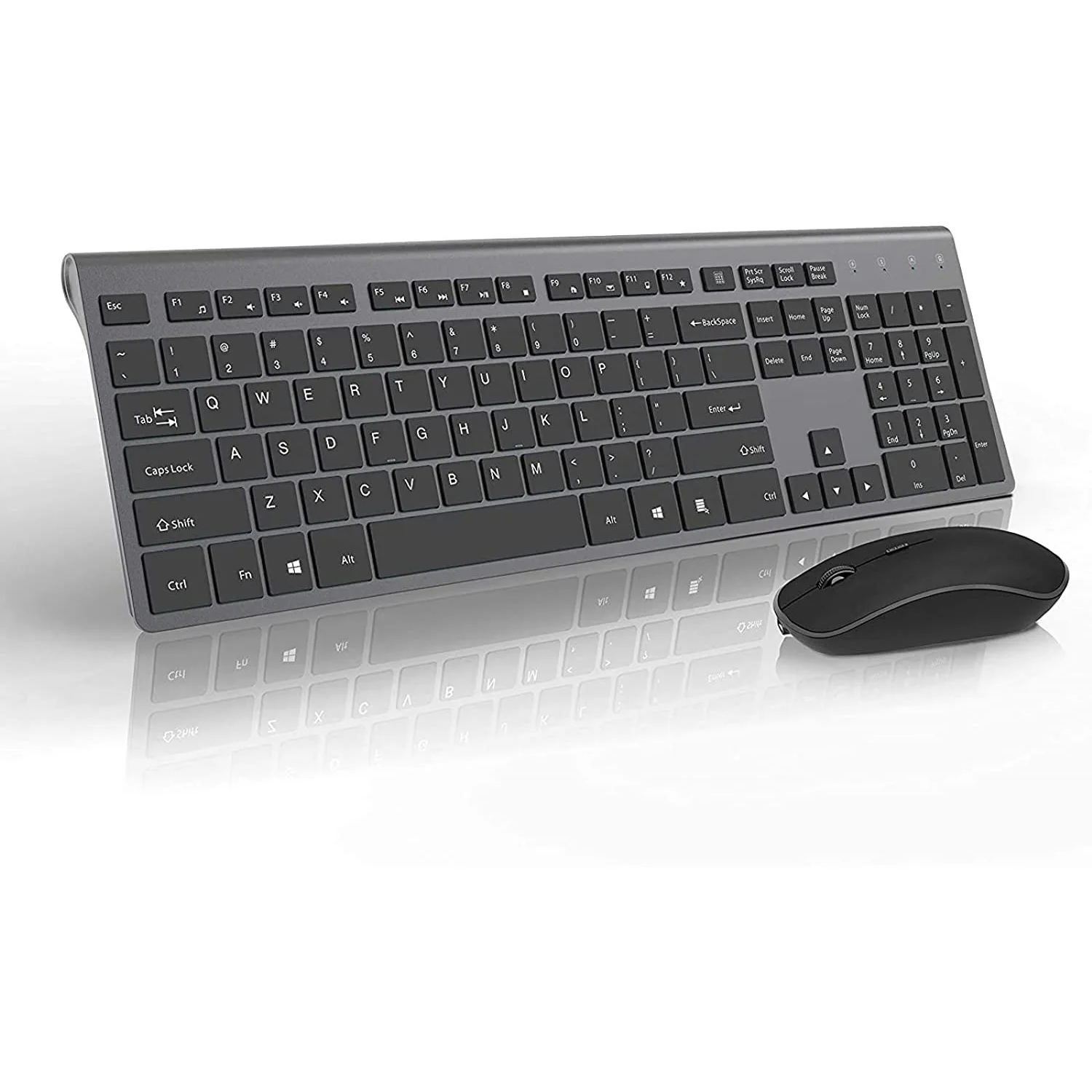 

Rechargeable Wireless Keyboard Mouse Full Size Thin Ergonomic and Compact Design for Laptop PC Desktop Computer Windows