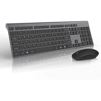 rechargeable wireless keyboard mouse full size thin ergonomic and compact design for laptop pc desktop computer windows