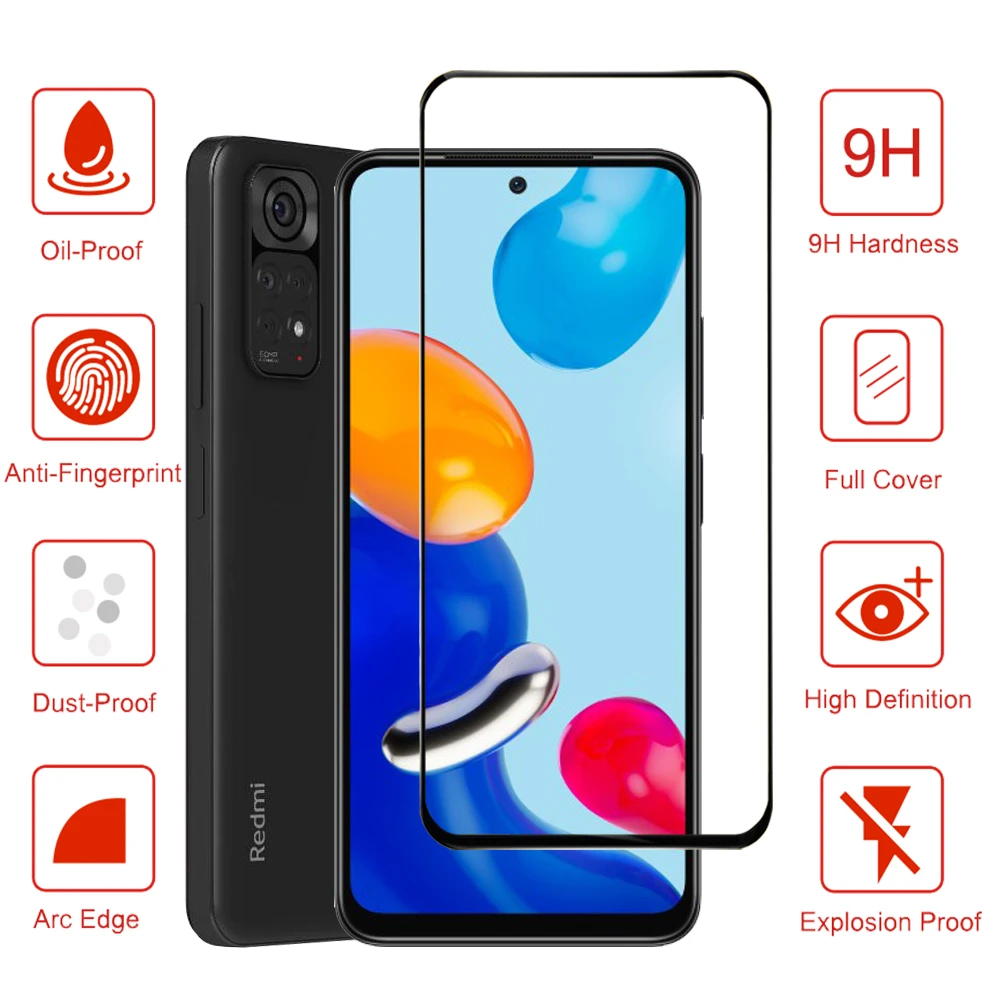 Pelicula, Front Tempered Glass For Xiaomi Redmi Note 11 Screen Protectors Redmi Note 10 11 12 Pro 5G cristal templado Note 11S 10S protector pantalla Note11 verre trempé RedmiNote 12 Pro Plus Camera Film Nota 11 10 S