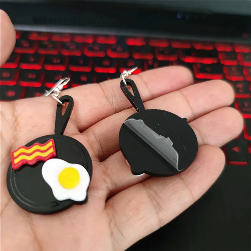 KUGUYS акриловые трендовые ювелирные изделия Пан стейк жареное яйцо Висячие серьги