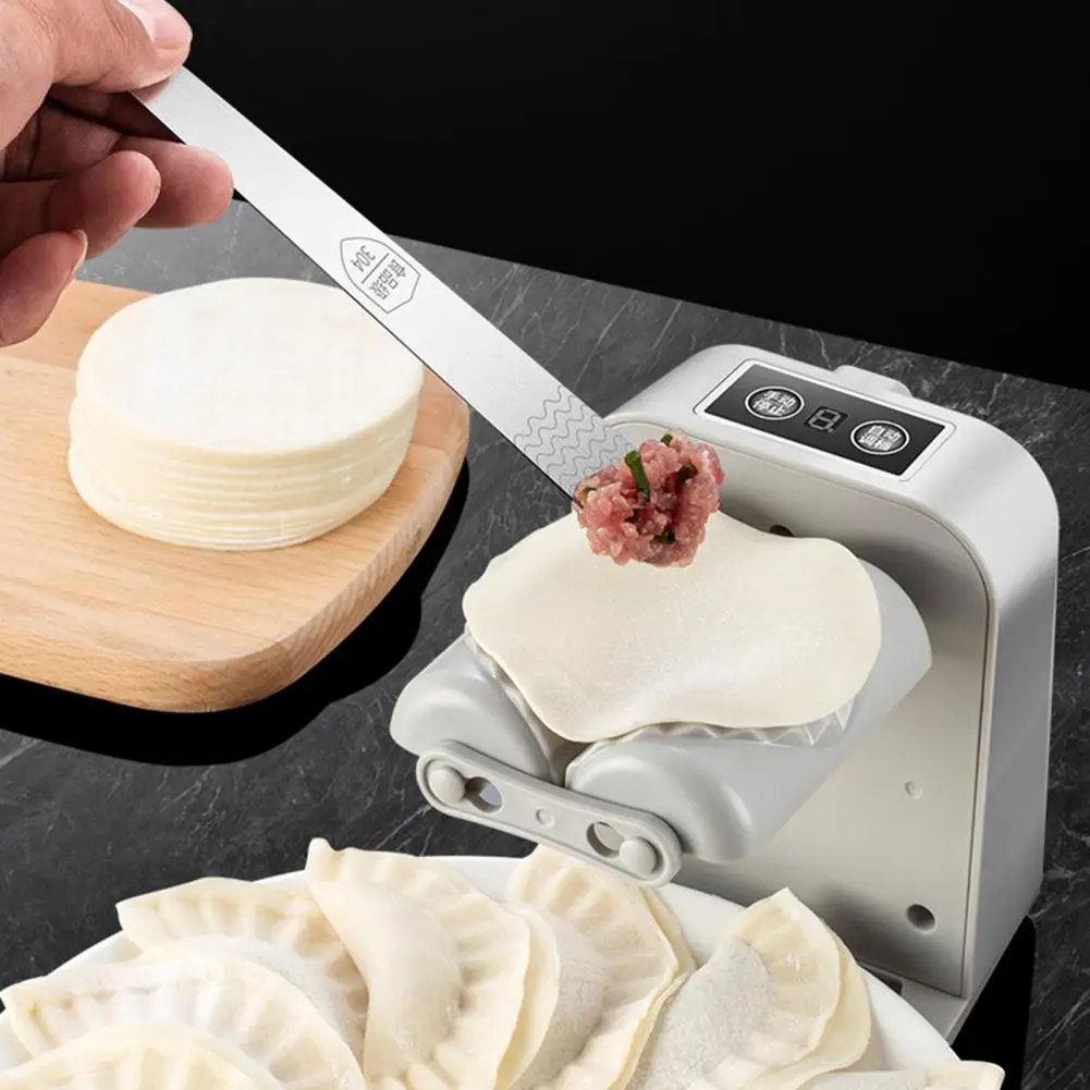 

1 Set Durable Dumpling Maker ABS Dual Gears Available Electric Dumpling Maker with Picking Spoon And Brush Labor-saving