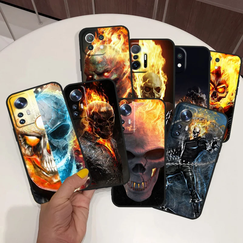 

Marvel Ghost Rider For Xiaomi Mi 12 12T 11 10 11T 10T 9T 9 Note 10 Ultra Pro Lite TPU Soft Silicone Black Phone Case