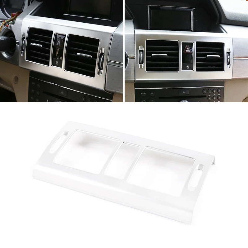 

For Mercedes Benz GLK X204 2008 - 2012 Car Carbon Texture Center Console Air Condition Vent Outlet Protective Cover Frame Trim