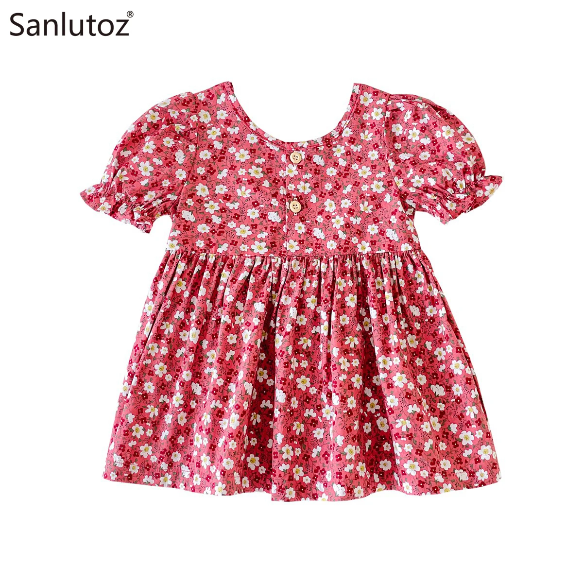 

Летнее платье для девочек с цветочным принтом