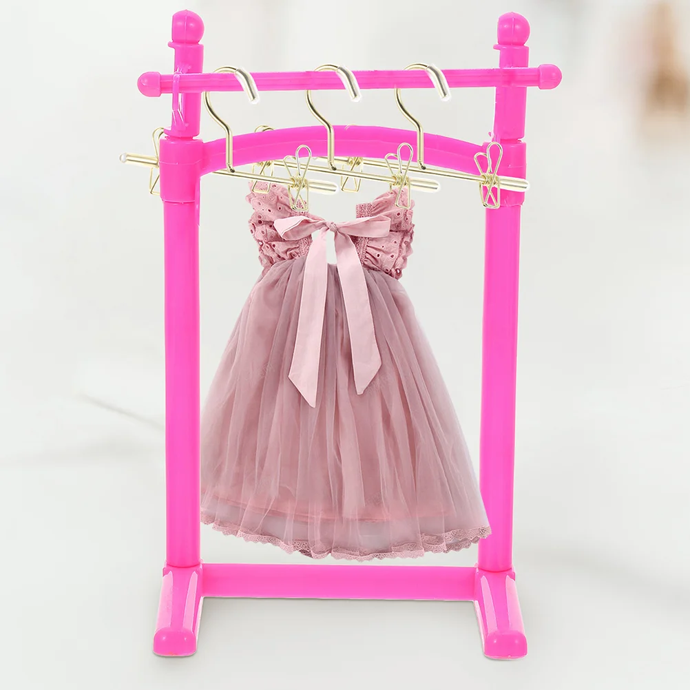 

Mini Hangers Small Dress Garment House Decors Hanging Tiny Clothes Props Simulation Metal Wardrobe Cabinet