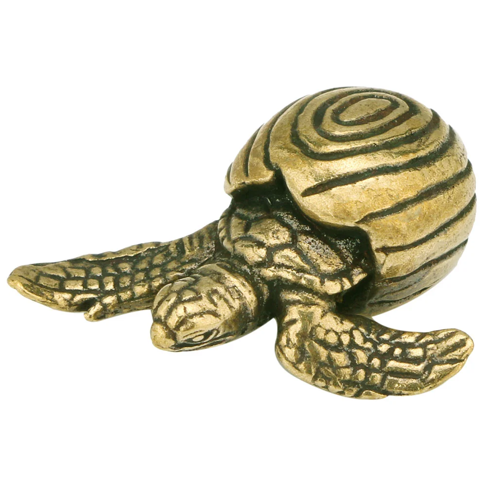 

Turtle Tortoise Statue Shui Feng Brass Ornament Sculpture Figurines Animal Copper Longevity Figurine Mini Lucky Desktop Finish