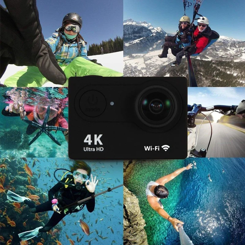 Mini Action Camera Ultra HD 4K / 30fps WiFi 2.0 Screen 1080P Sports Helmet Waterproof Underwater Go Recording Pro - купить по