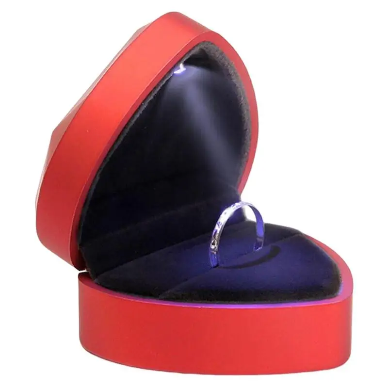 

Engagement Ring Boxes Velvet Earrings Jewelry Case Jewelry Display Box With Light For Wedding Engagement Proposal Birthdays And