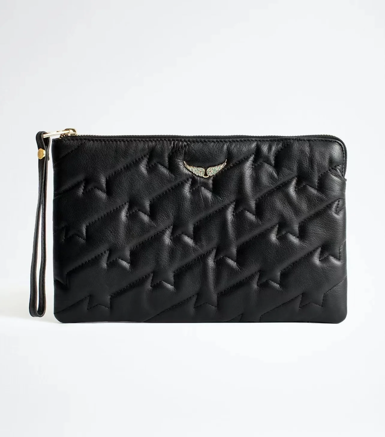 

Z@v new sheepskin hand held black fashion wallet, size 27 * 18