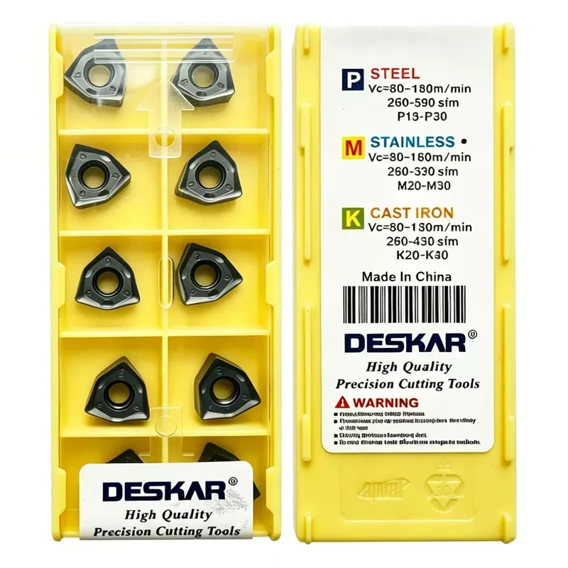 Фото Оригинальные твердосплавные фрезерные пластины DESKAR WNMU WNMU040304 WNMU060408 WNMU080608 EN-GM LF6018 LF6018J LF3018 для токарных станков с ЧПУ №1