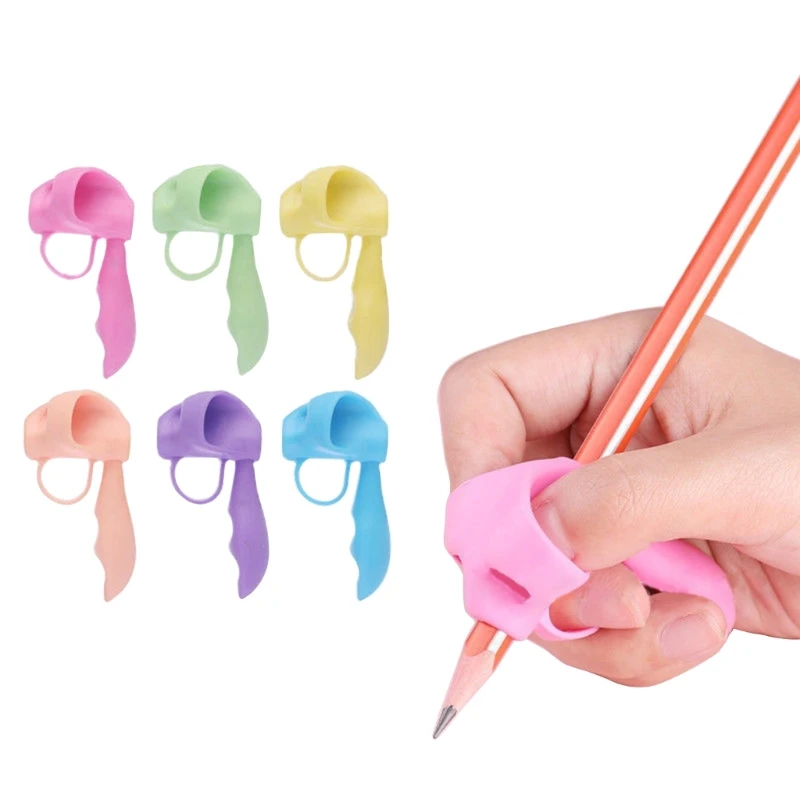 

6 Pcs Silicone Pencil Grips for Toddler Handwriting Posture Correction Ergonomic Pencil Grippers Universal Writing Aid K1KF