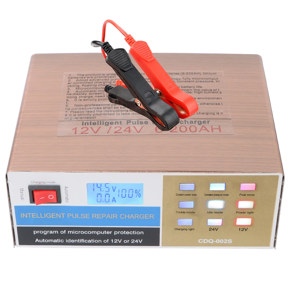 Digital LCD Display Intelligent Pulse Repair Battery Charger Full Automatic Car Battery Charger US/EU Plug 110V/220V