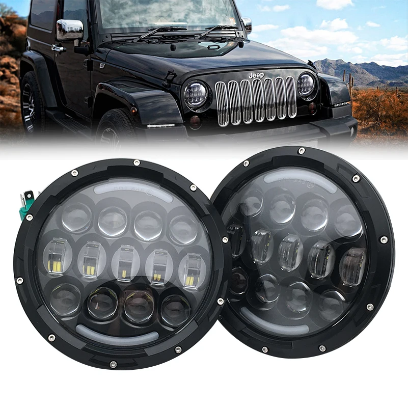 

2 шт., 7-дюймовые фонари головного света для Jeep Wrangler JK TJ для Hummer H1 H2 для Suzuki Samurai Lada 4x4 urban Niva Moto