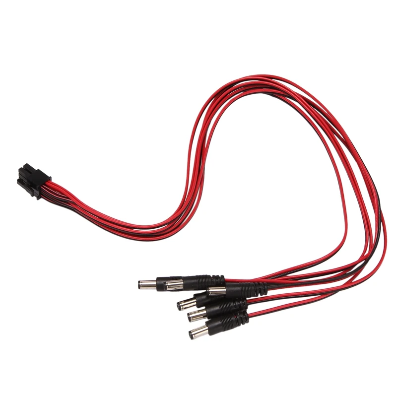

50CM 6-Pin Male to DC 12V Cable DC Cable Black+Red