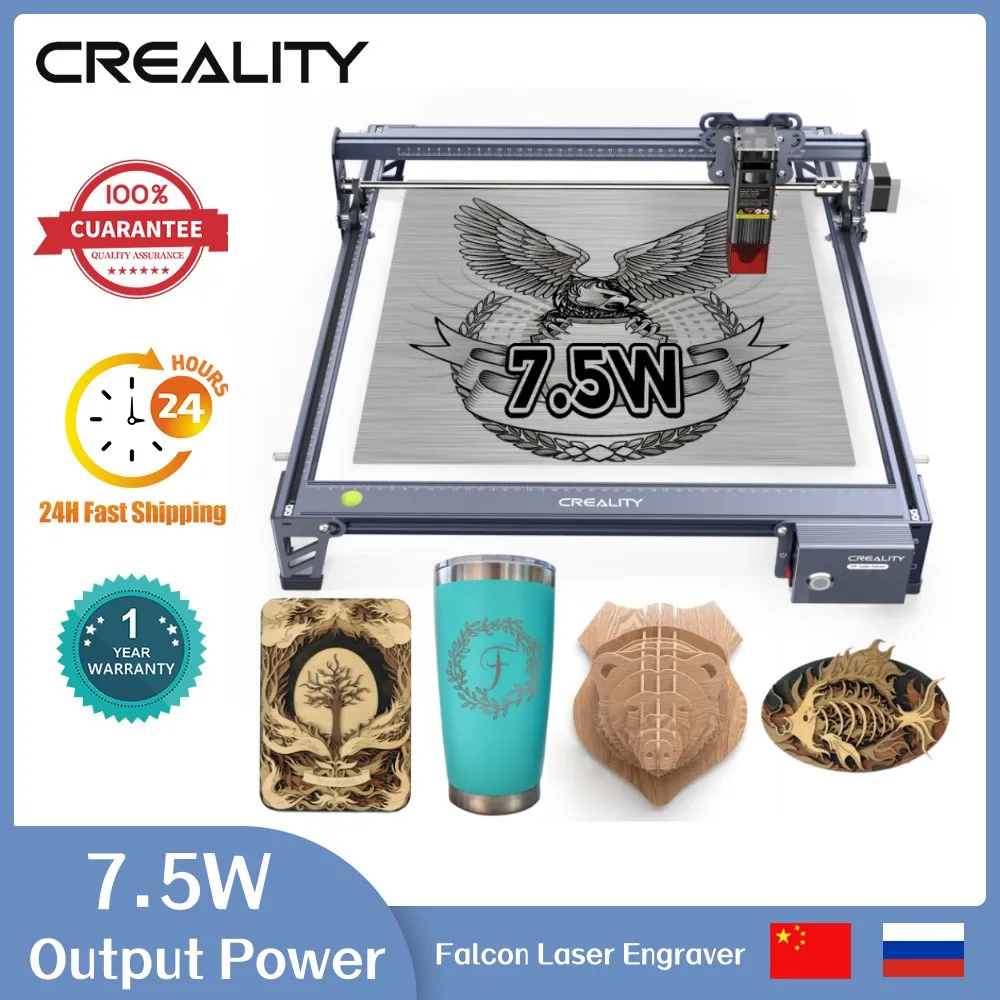 

CREALITY Falcon 7.5W Laser Output Power Engraving Cutter Machine Blue Light DIY CNC Laser Engraver With TF Card Offline Control
