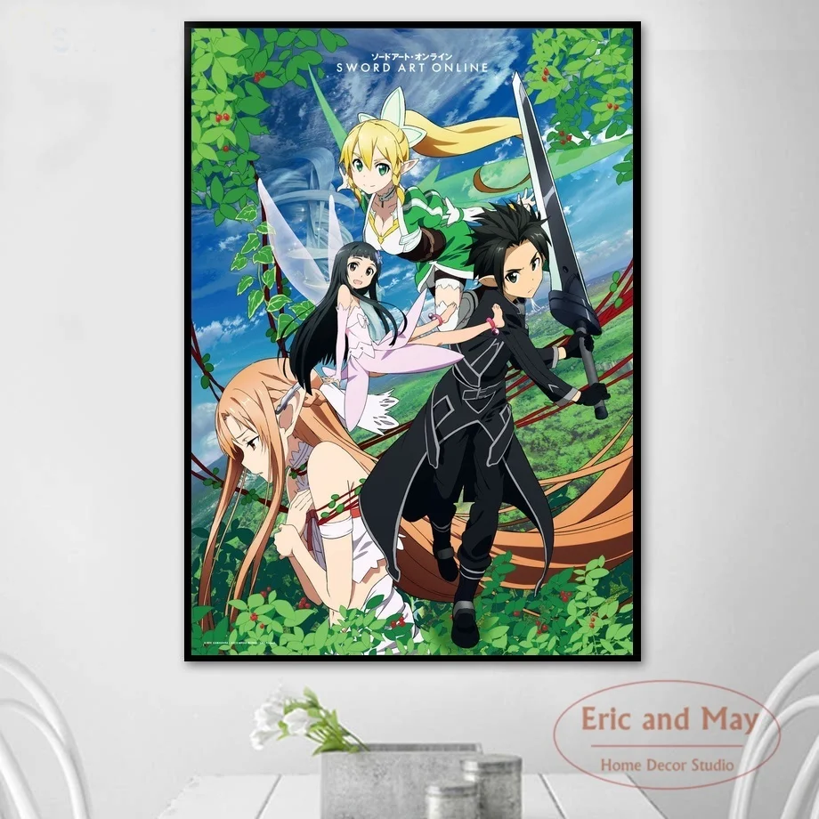 

Sword Art Online Posters And Prints Canvas Painting Pictures On The Wall Vintage Poster Decorative Home Decor Plakat