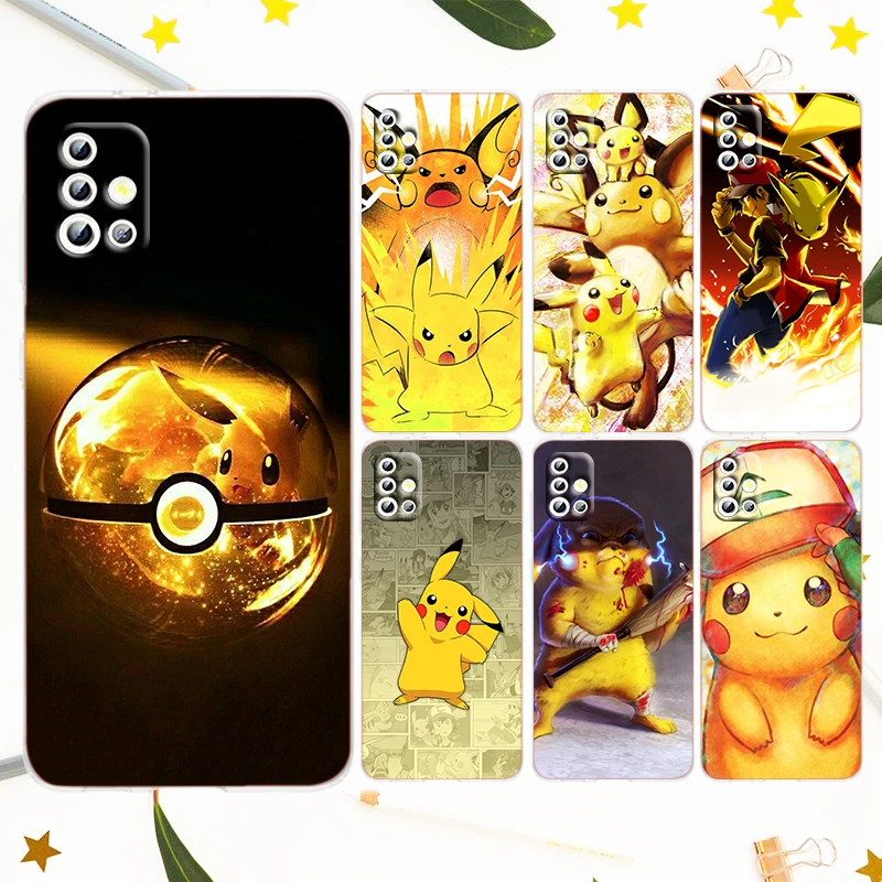 

Pikachu Cute Pokemon For Samsung A53 A73 A72 A51 A41 A70 A50 A40 A30 S A20 A20E A10 A01 A8 A7 A6 A5 Transparent Phone Case
