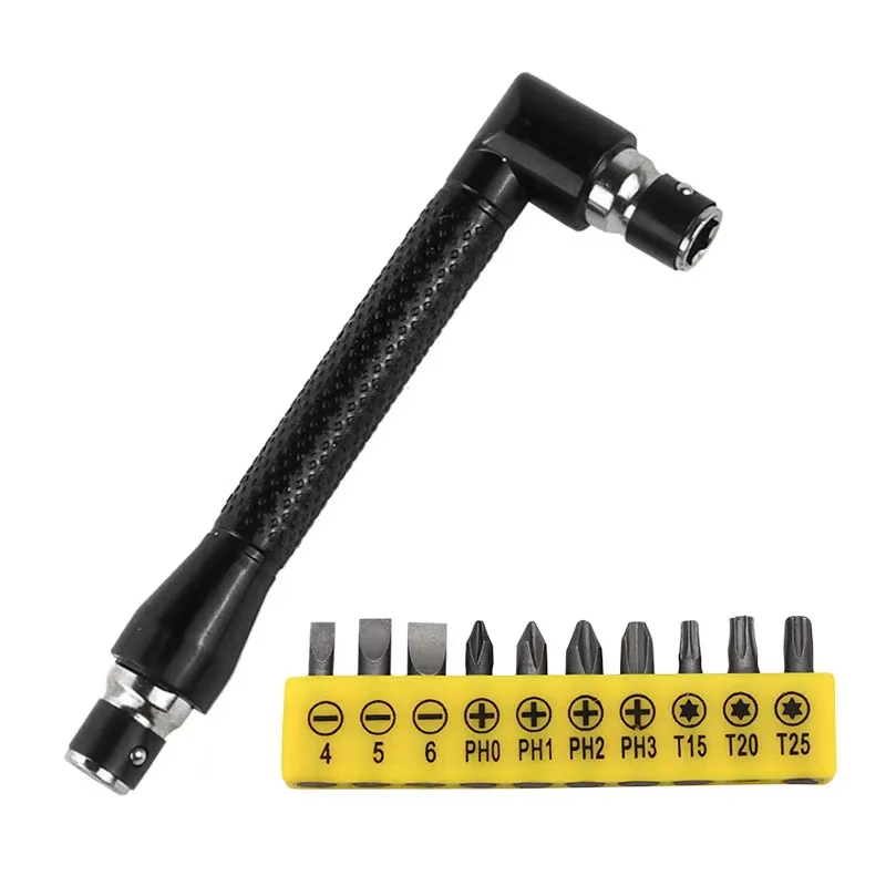 

Набор Шестигранных Ключей L-образной Формы, Черный, С Двойной Головкой Под Углом 90 Градусов, 1/4 (6,35 Мм)