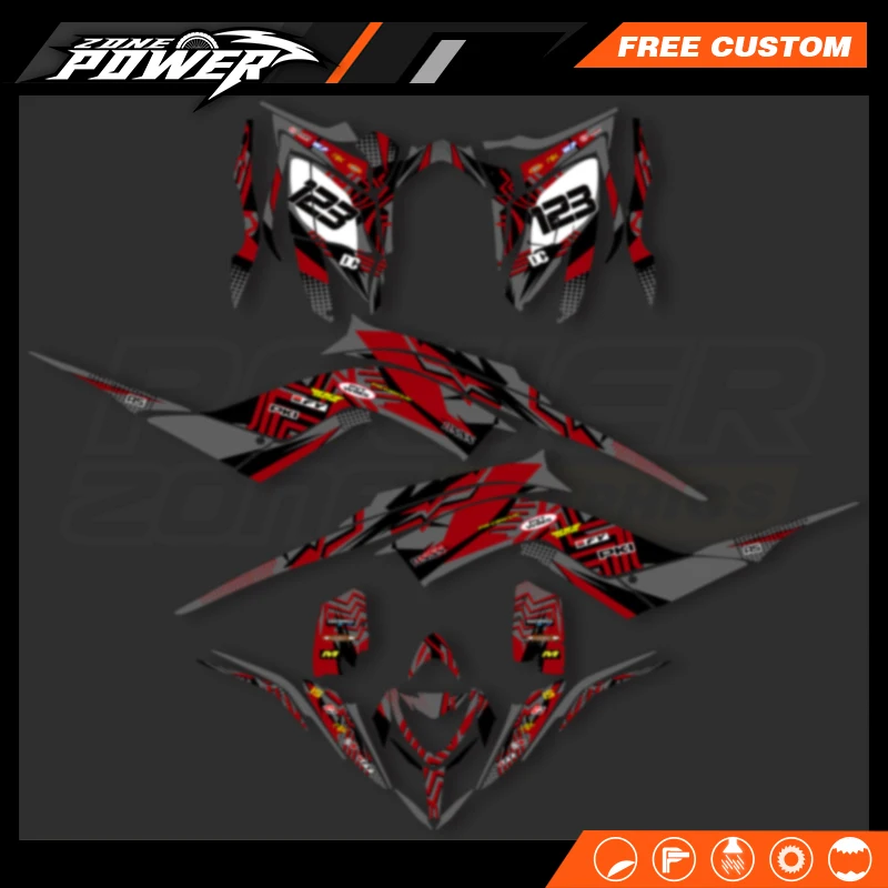 Комплект наклеек с графическими наклейками Powerzone для мотоцикла YAMAHA RAPTOR 700 2021 2020 2019