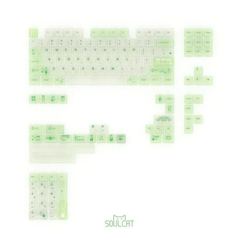 Колпачки для клавиш SOULCAT Hami Melon Milk Design, профиль Cherry, оригинальная заводская высота, глянцевые полупрозрачные, аксессуары для ПК, подарки (art.: 3920dca284bdc) - 3920dca284bdc