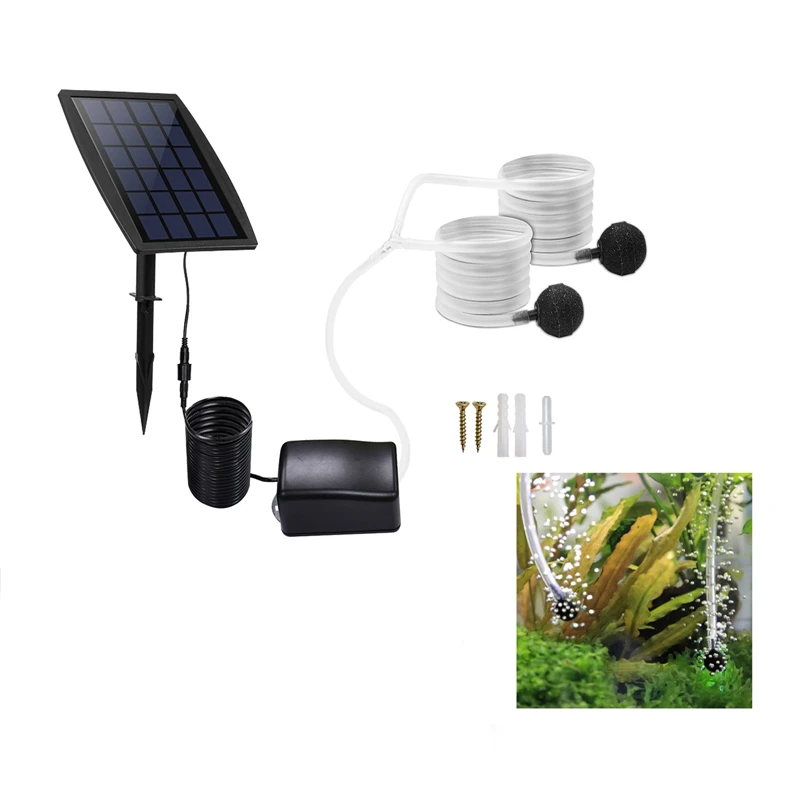 

Outdoor Pond Fish Tank Solar Water Air Pump Oxygenator Portable Inserting Ground Waterproof Silent Air Pump Fish Accessories