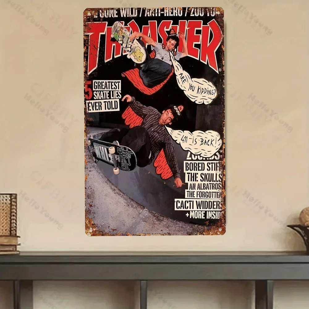 1 шт. Thrasher винтажный металлический алюминиевый знак классический скейтбординг