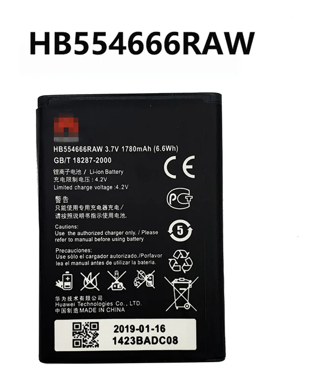 

Оригинальный Сменный аккумулятор для телефона Huawei 1500 мАч HB554666RAW Аккумулятор для смартфона Huawei E5375 E5330 E5336 E5372 EC5377